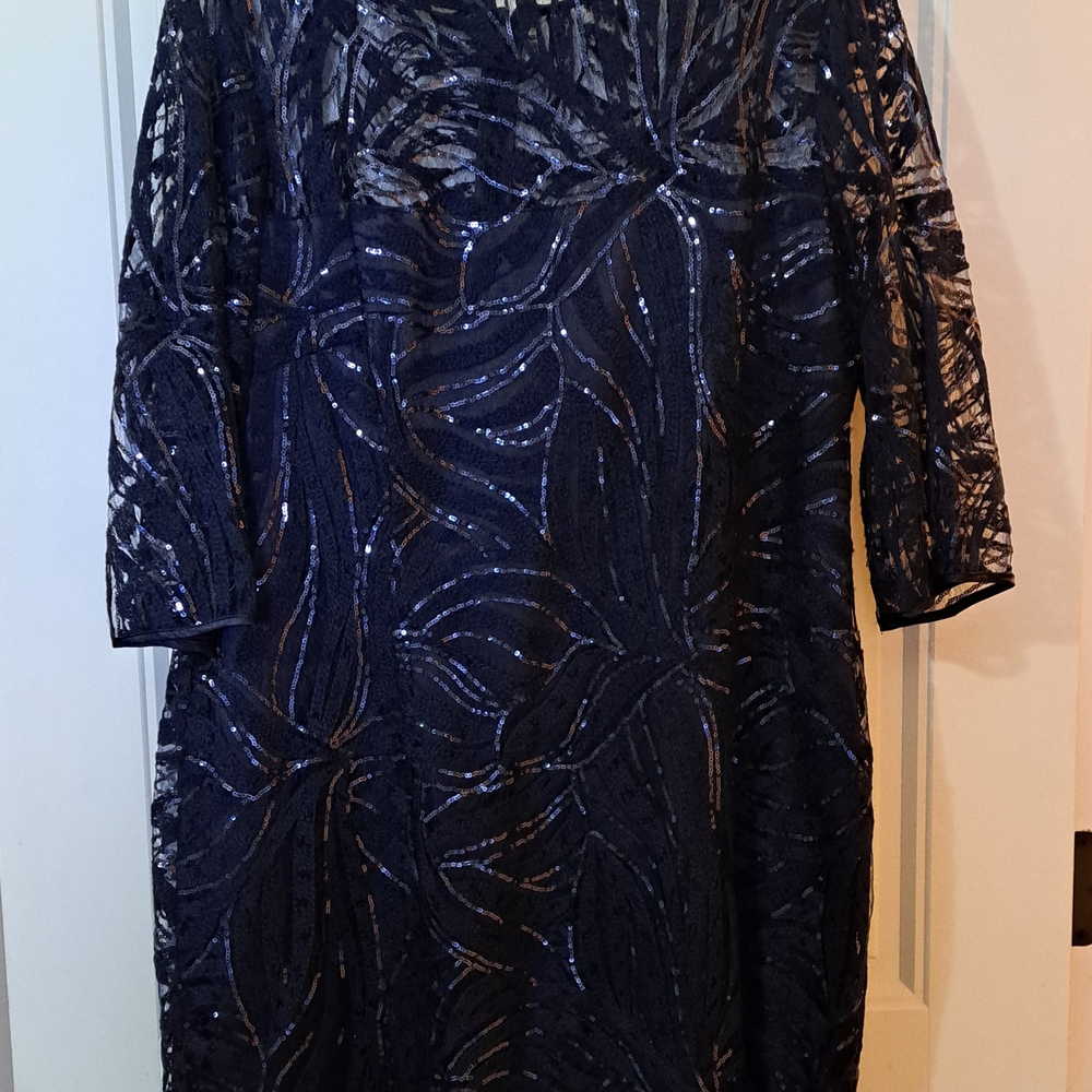 Tahari Navy Blue Lace Dress